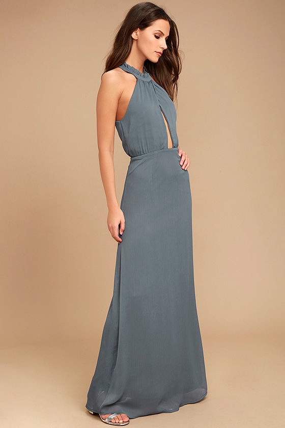 Beyond Explanation Slate Grey Maxi Dress 2