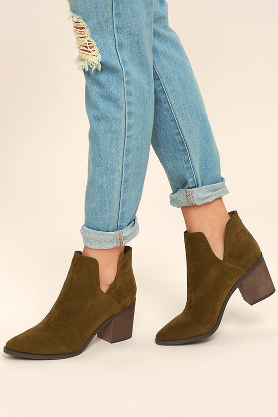 tan cut out boots