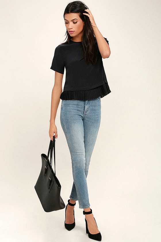 Precisely My Point Black Short Sleeve Top