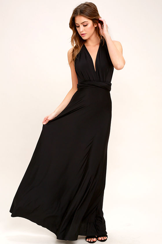 Always Stunning Convertible Black Maxi Dress 1