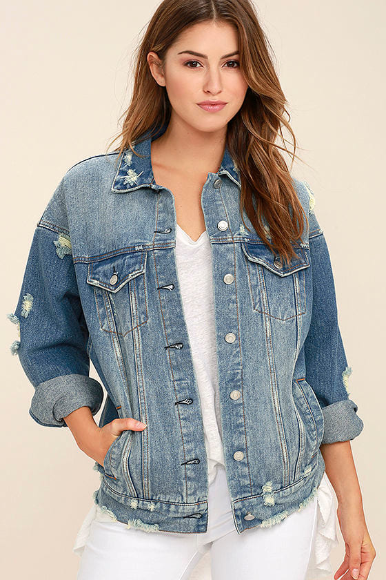 oversized destroyed denim jacket