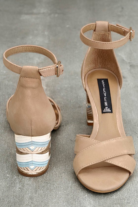 steve madden tan block heels