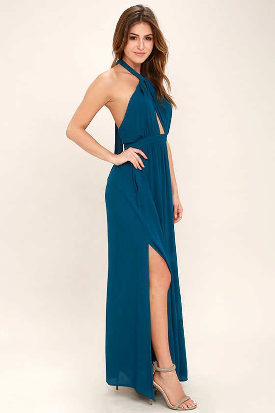 Watch Me Teal Blue Maxi Dress 2