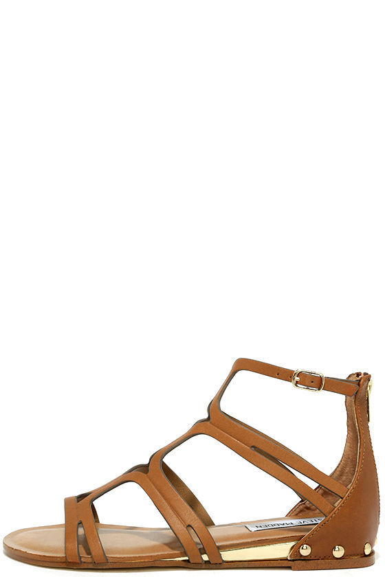 Steve Madden Delta Tan Leather Gladiator Sandals