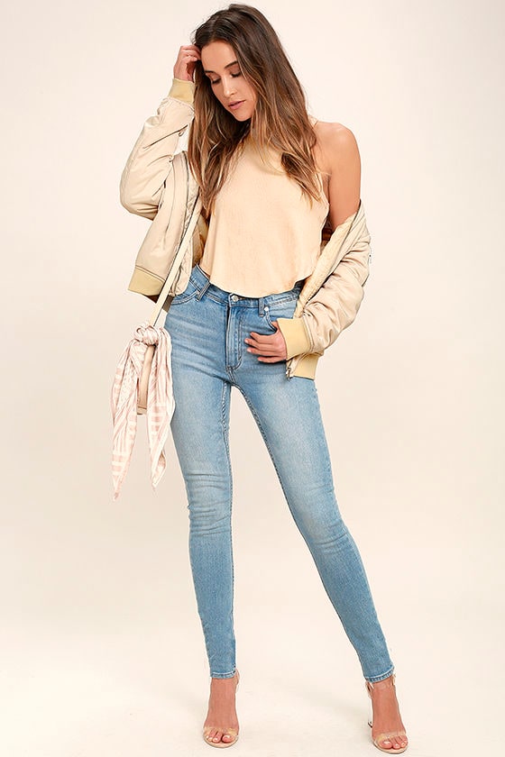 Gimme More Light Peach Crop Top 2