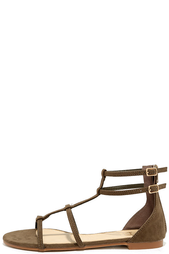 Jayne Olive Suede Gladiator Sandals