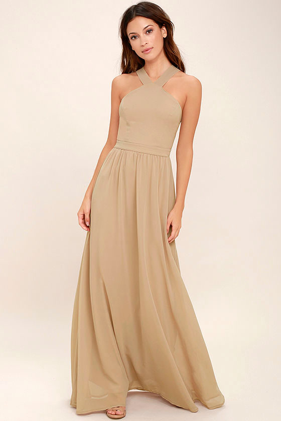Air of Romance Nude Maxi Dress 1