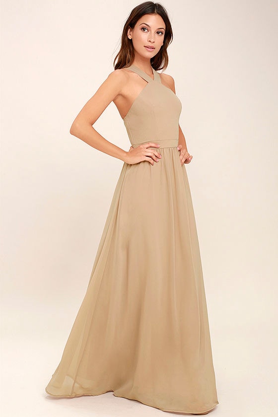 Air of Romance Nude Maxi Dress 2