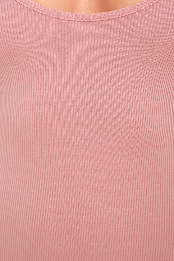 Cool Blush Pink Bodysuit - Cold Shoulder Bodysuit - Long Sleeve ...