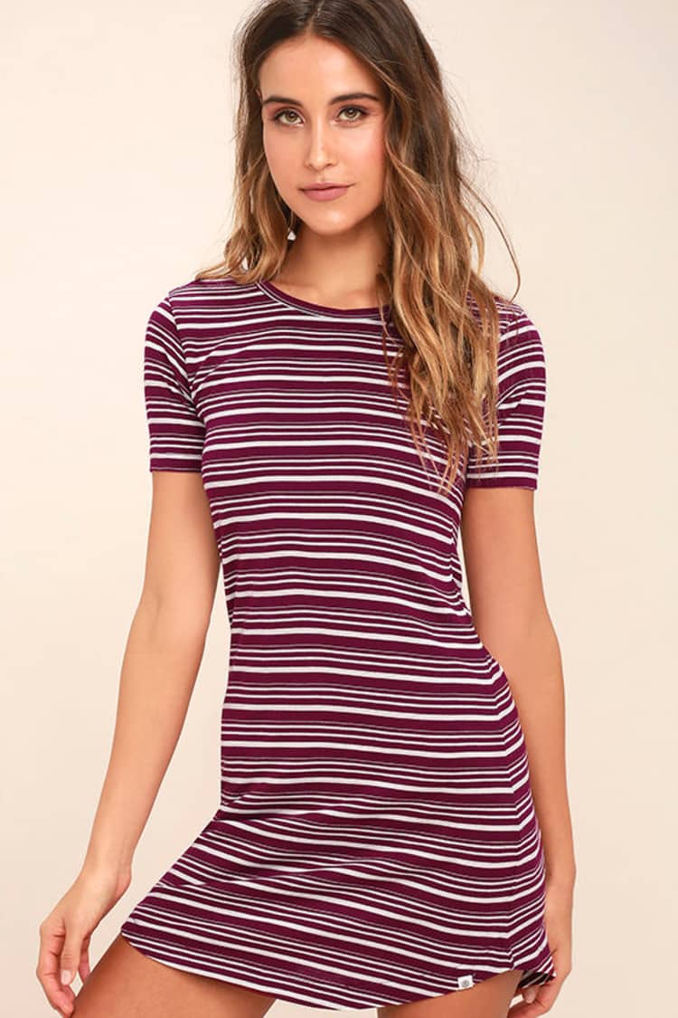 Element Eden Remy - Burgundy Striped Dress - Shirt Dress - $39.95 - Lulus