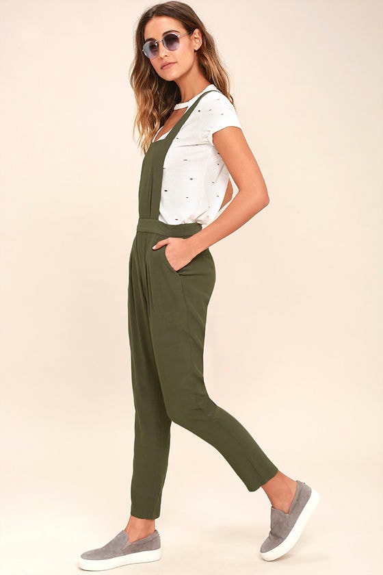 BB Dakota Kelly Olive Green Overalls 2
