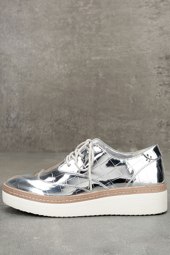 steve madden vassar silver platform sneakers