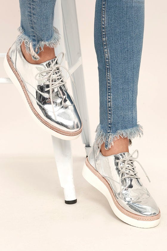 silver platform sneakers