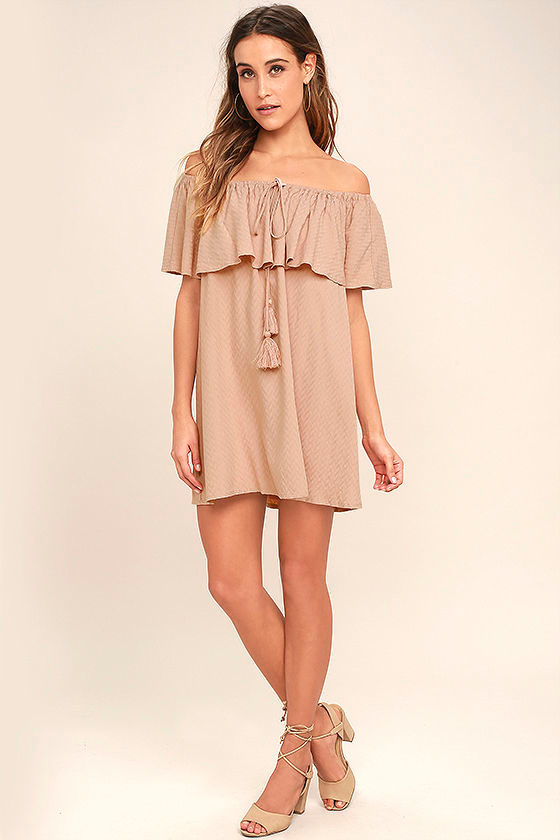 Melodic Blush Off-the-Shoulder Shift Dress 2