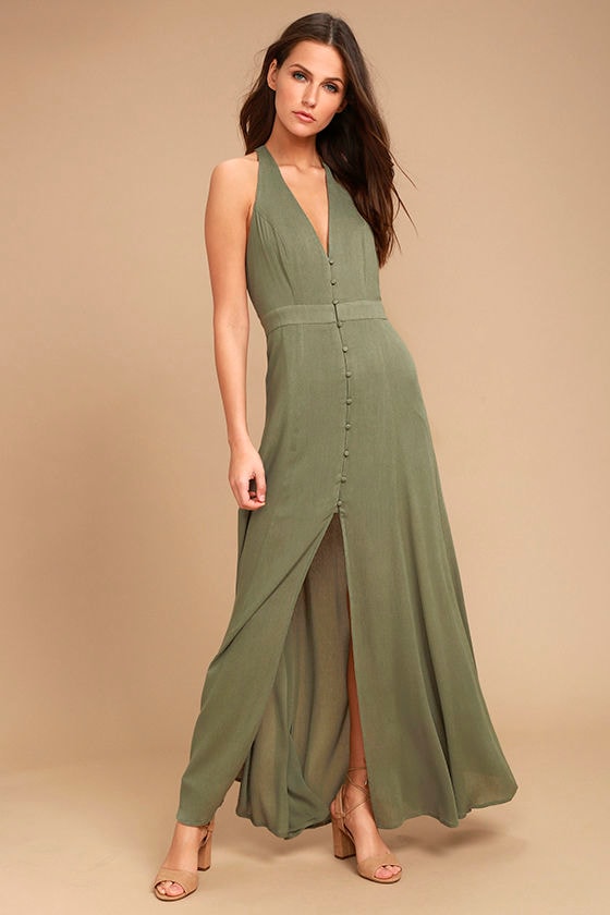 light olive green dress