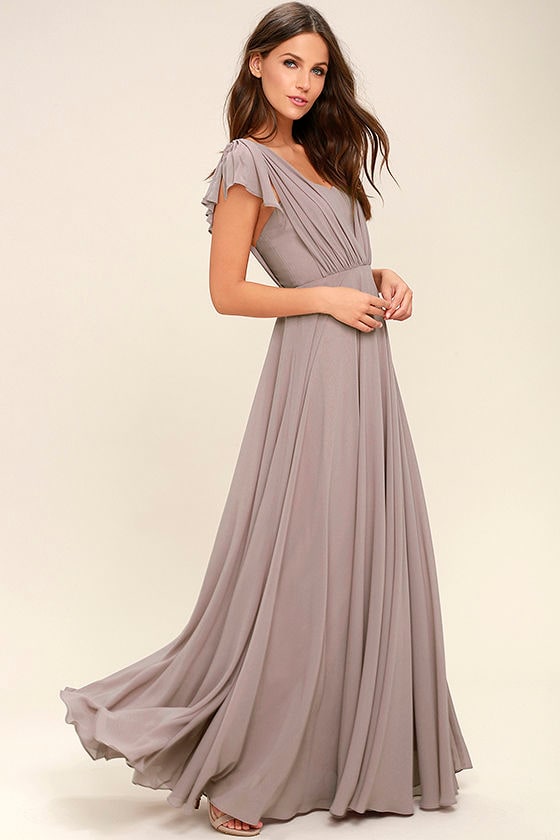 Falling For You Taupe Maxi Dress 1