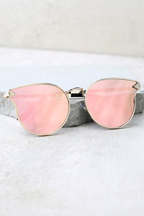 By the Way Rose Gold and Pink Mirrored Sunglasses 2
