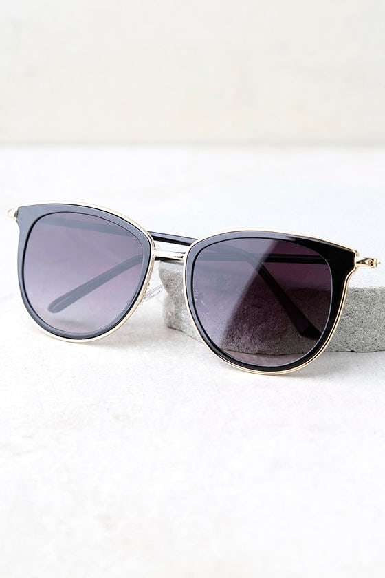 Look at Me Gold and Black Sunglasses 2