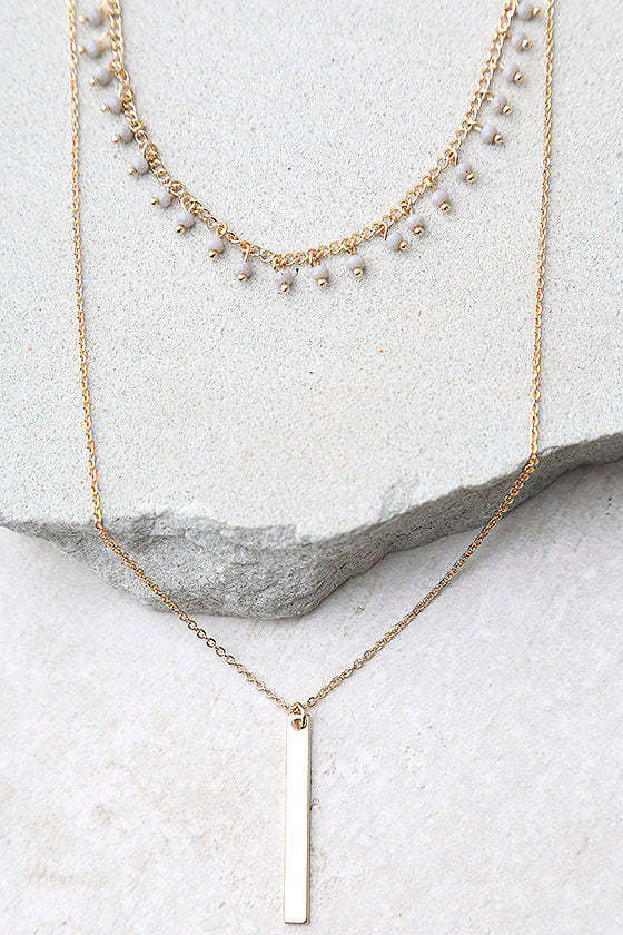 Boast the Most Gold and Grey Layered Choker Necklace