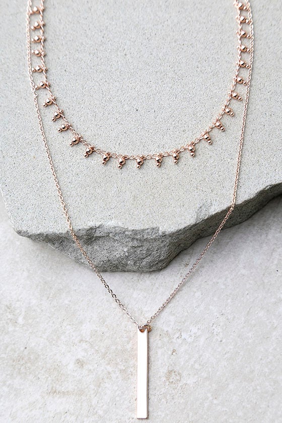 Cute Rose Gold Necklace - Layered Choker - Layered Necklace - $11.00 ...