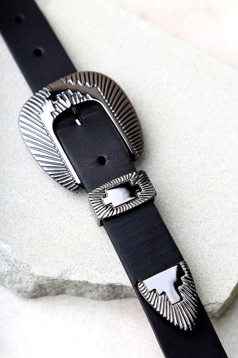 Lovestrength Winslow Belt - Black and Silver Leather Belt  display picture 2
