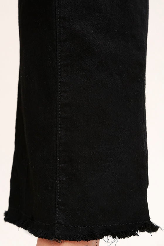 black cropped high waisted jeans