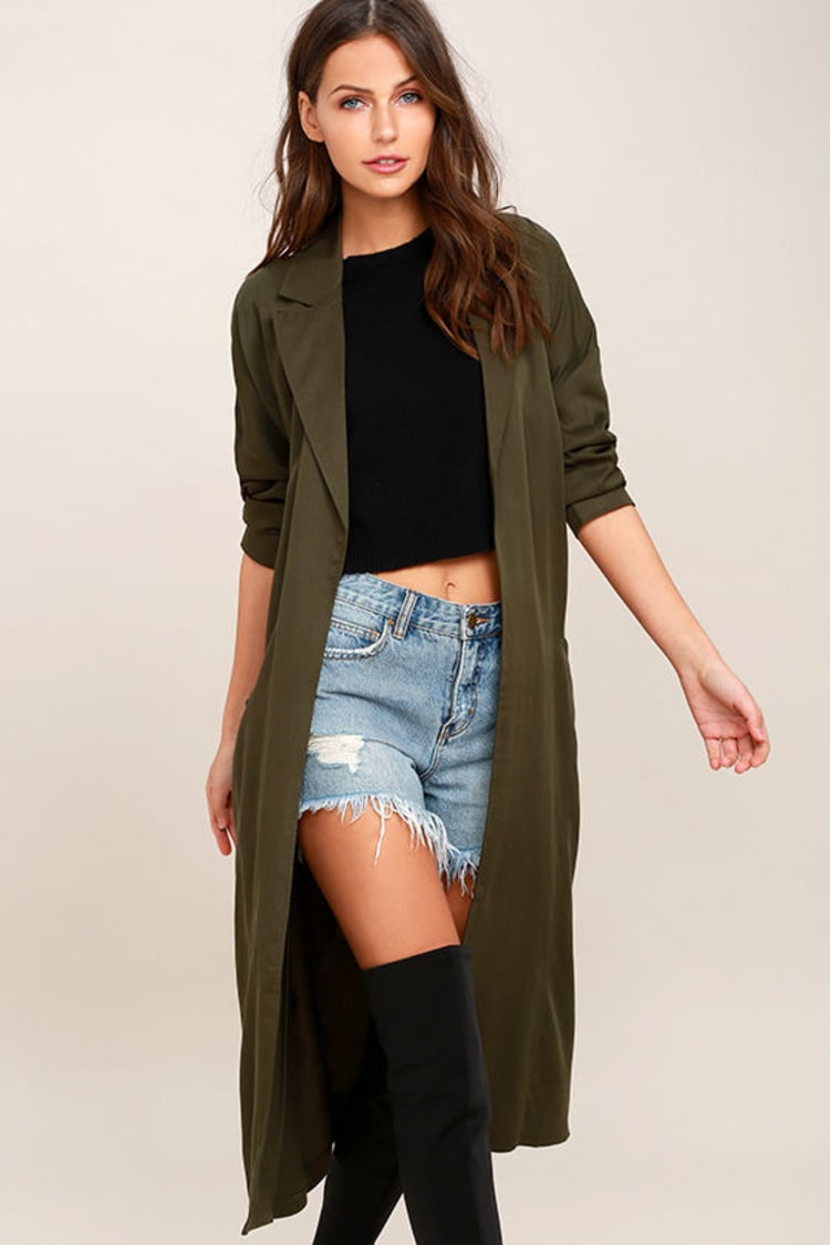 Olive Belted Trench Coat – EditTheLabel