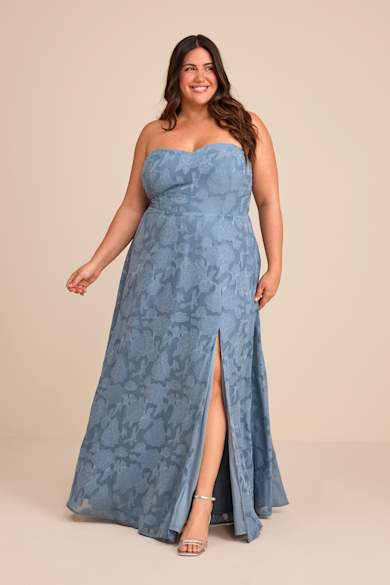 blue dress for baby girl Dusty Blue One Shoulder Chiffon Long Boho Pleated Bridesmaid Dress Dusty Blue / 8