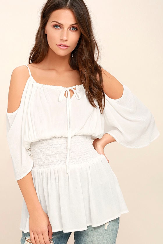 Lovely White Top - Off-the-Shoulder Top - Short Sleeve Top - $49.00 - Lulus