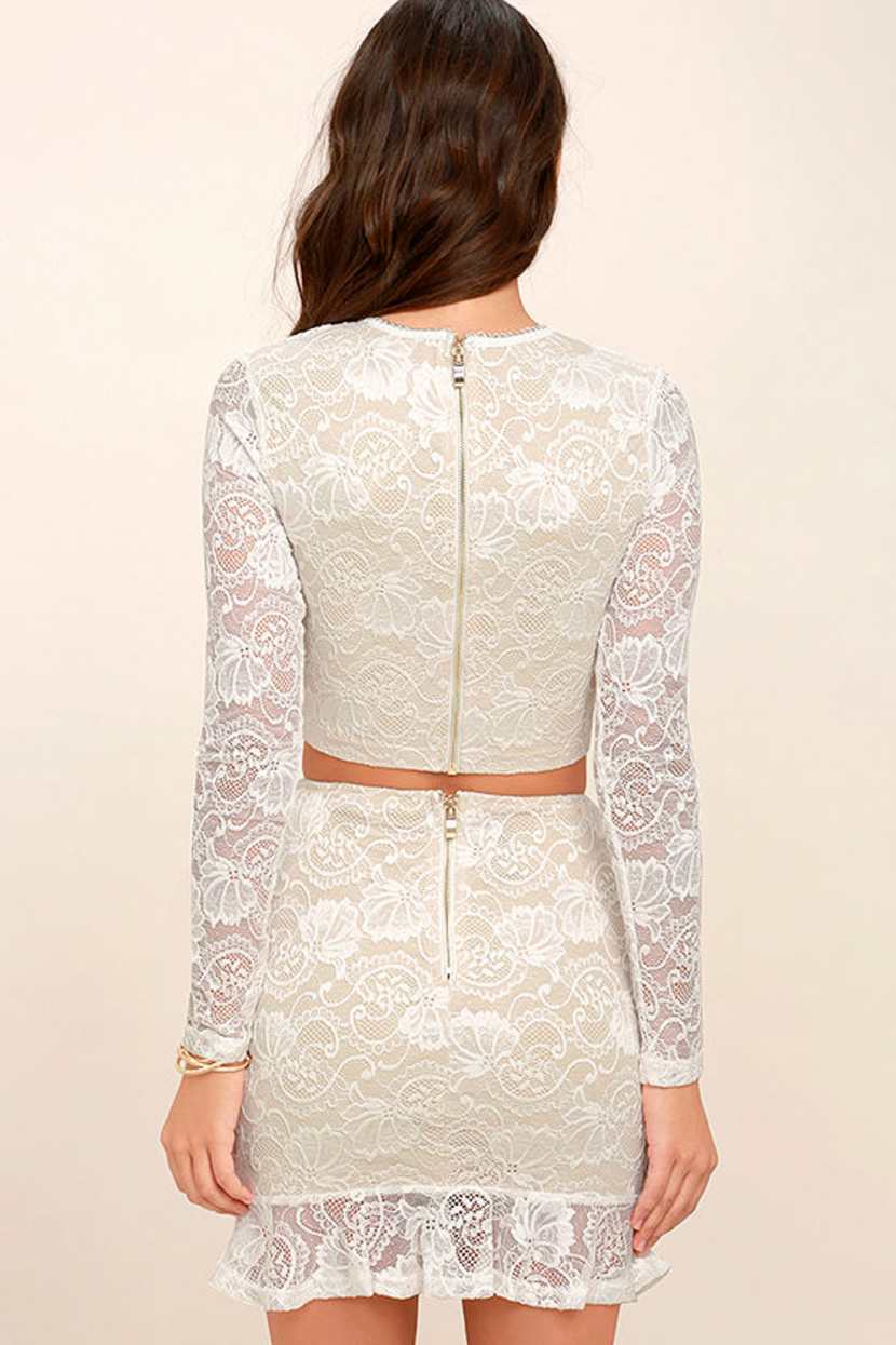 Verena White Lace Two-Piece Dress