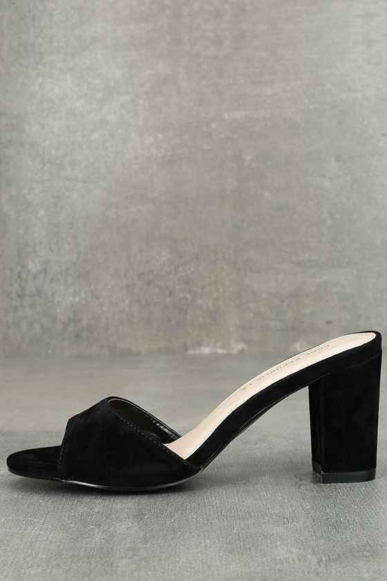 black slide on heels