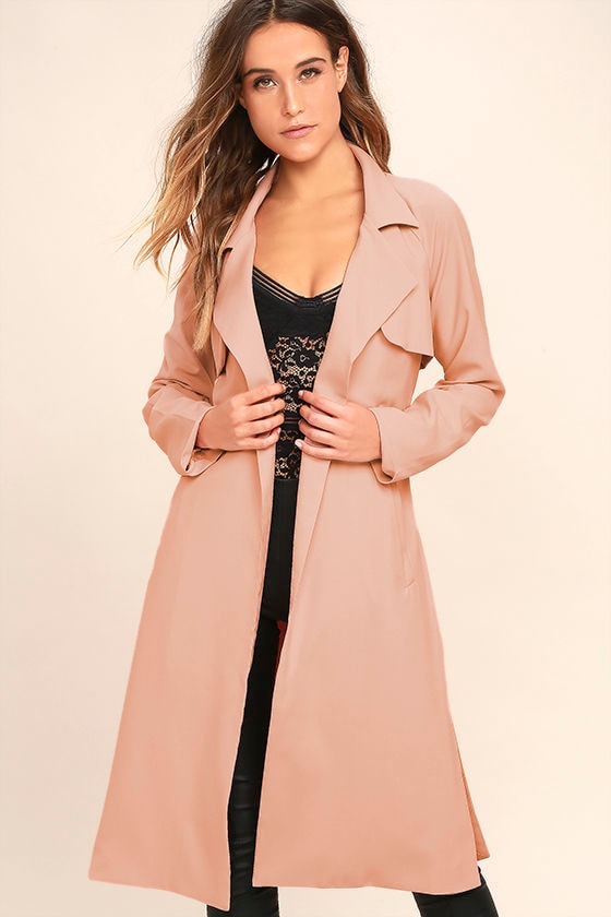 J.O.A. Blissful Blush Pink Trench Coat