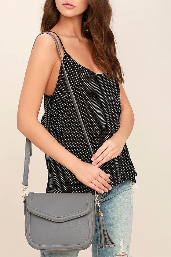 Chic Grey Purse Crossbody Bag Vegan Leather Purse 39.00 Lulus