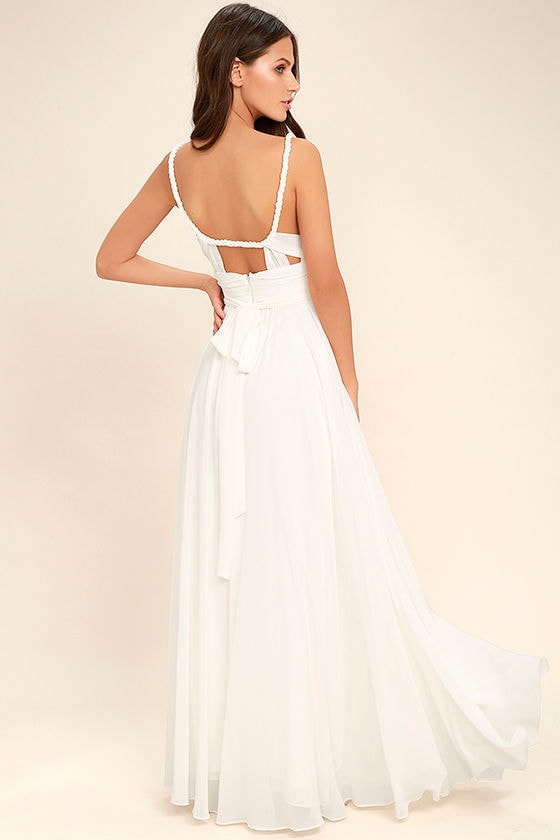 Lovely White Dress - Maxi Dress - Gown - Bridesmaid Dress - $112.00 - Lulus