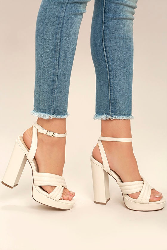 cream ankle strap sandals