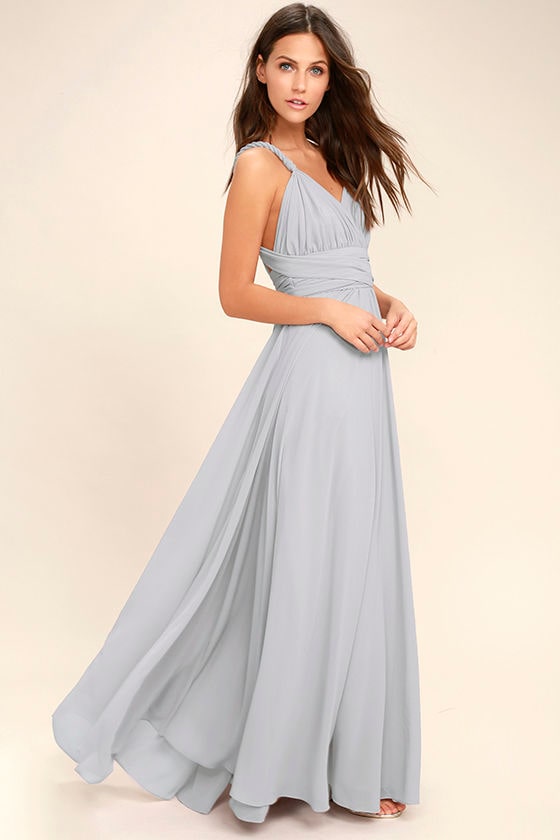 Carte Blanche Light Grey Maxi Dress 2