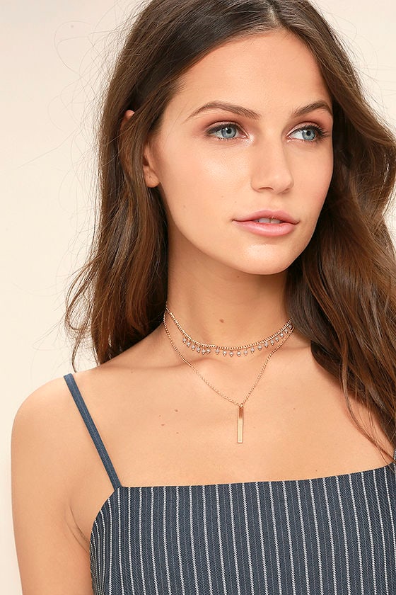 Boast the Most Gold and Grey Layered Choker Necklace