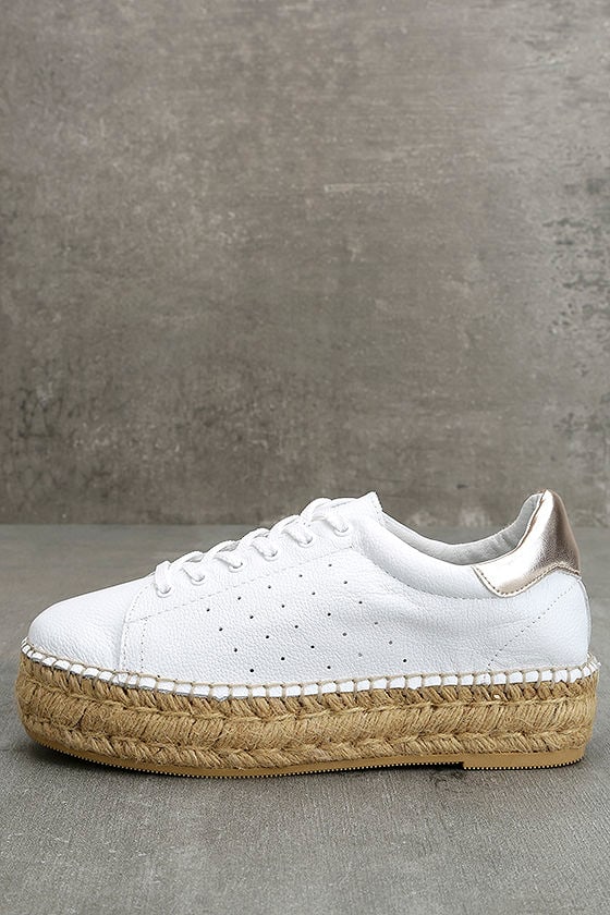 white leather espadrille sneakers