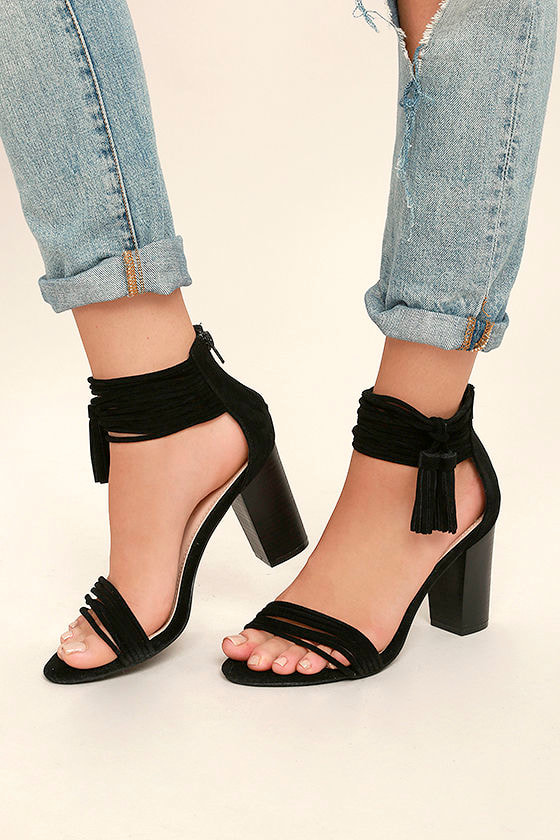 suede ankle strap heel