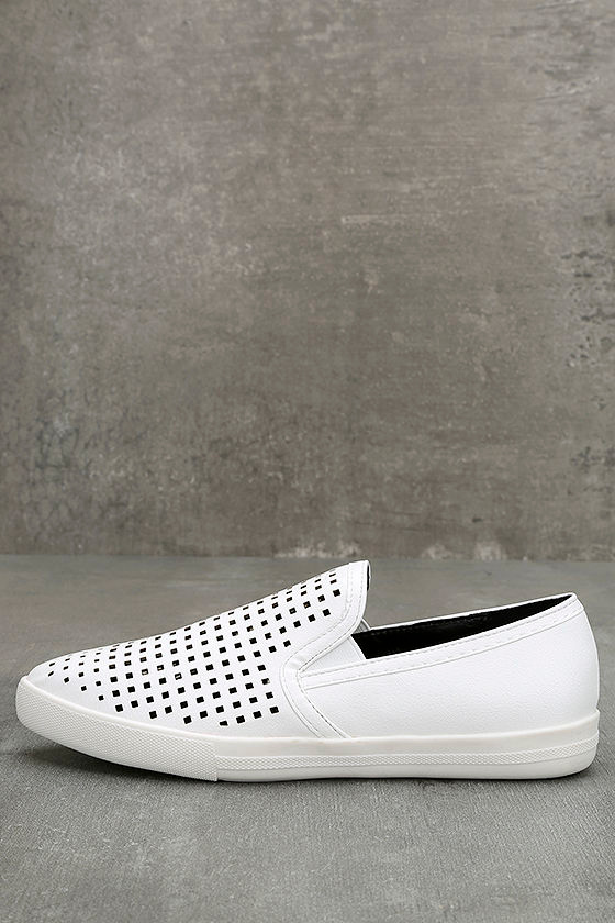 Perla White Perforated Slip-On Sneakers 2