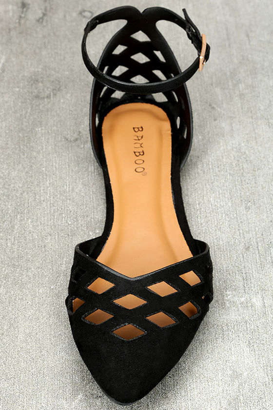 black ankle flats
