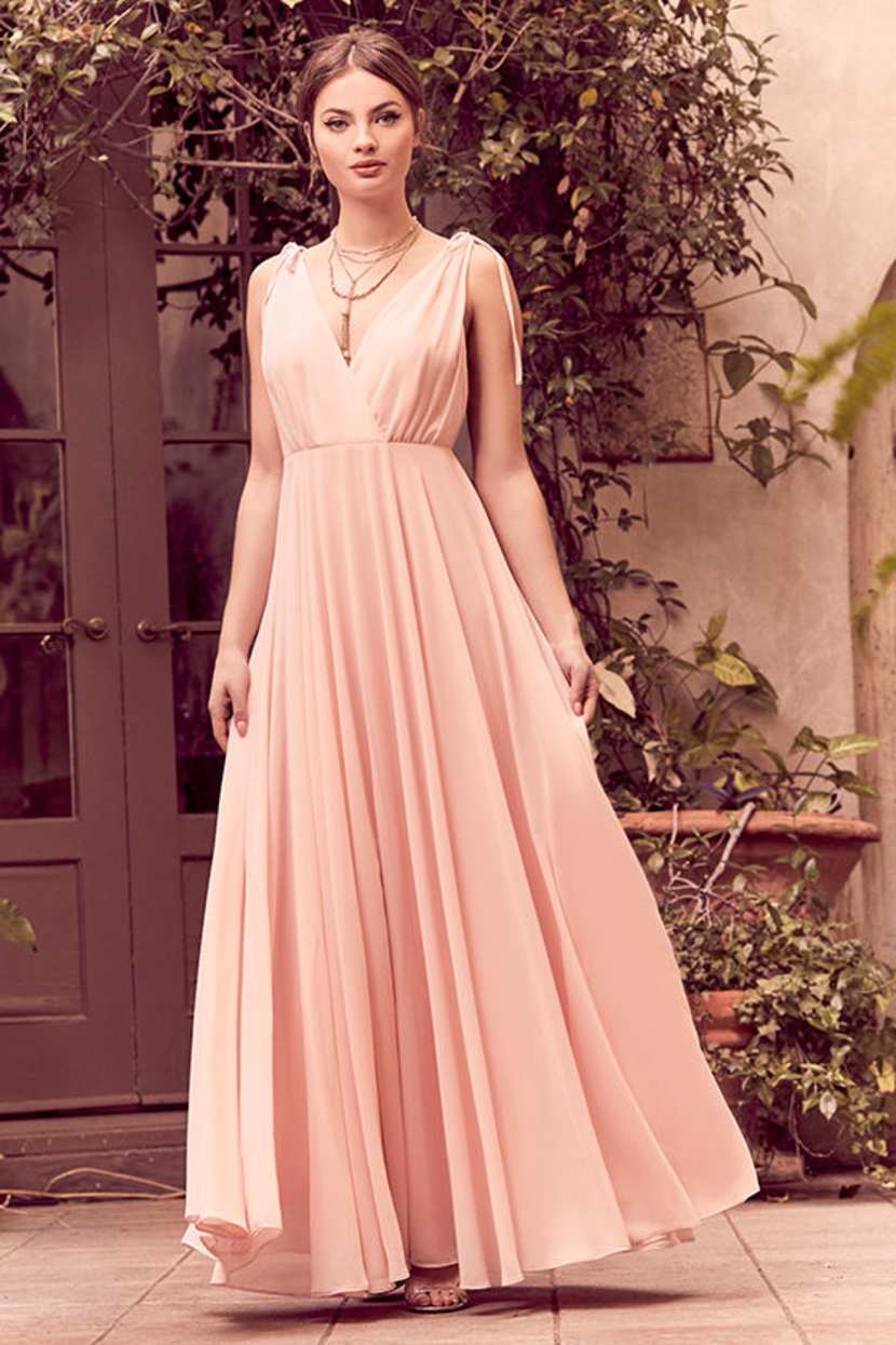 Lovely Blush Pink Maxi Dress - Backless Maxi Dress - Pink Gown - Lulus