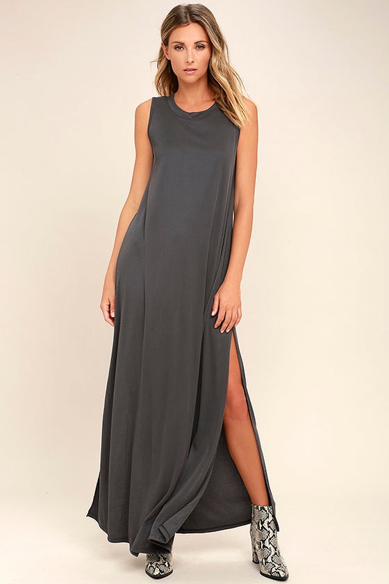 Cute Grey Dress - Ribbed Knit Dress - Sleeveless Dress - $49.00 - Lulus