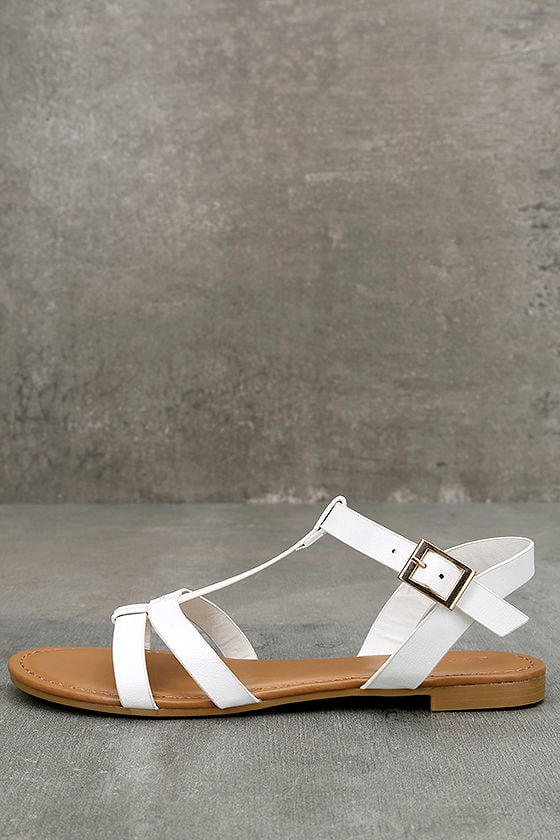 flat white sandals uk