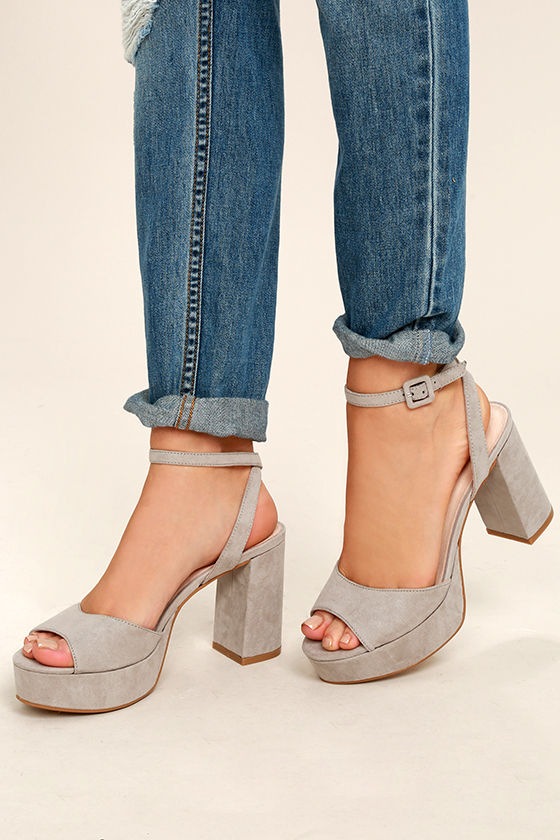 platform grey heels