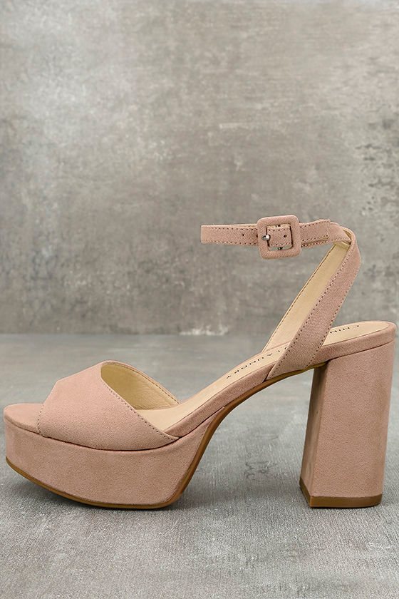 Chinese Laundry Theresa Rose Pink Suede Platform Heels 2