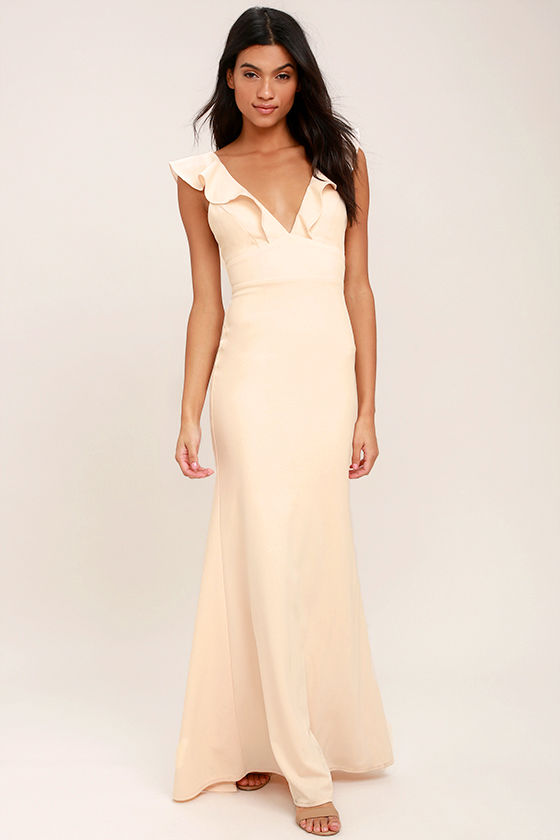 Lovely Pale Blush Dress - Maxi Dress - Mermaid Maxi - Gown - $98.00 - Lulus