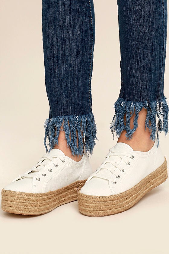 white platform espadrille sneakers