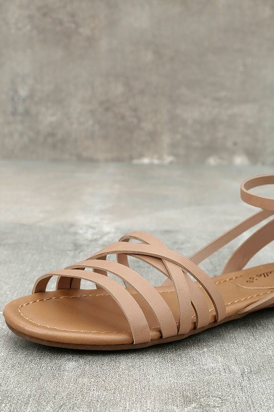 nude sandals flat