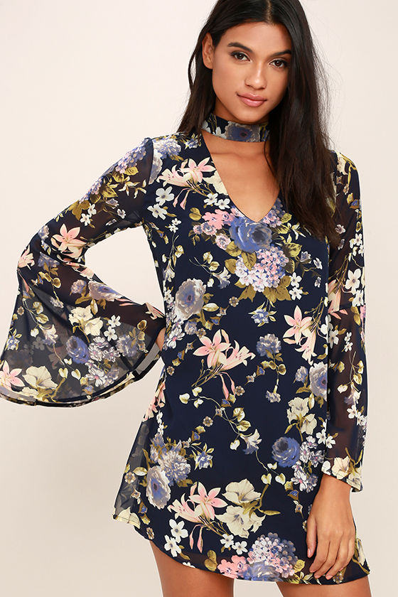 navy blue races dress
